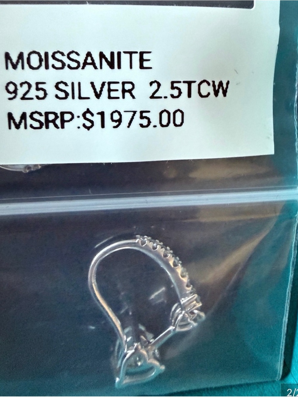 Moissanite 925 Silver earrings - White 2.5 carat